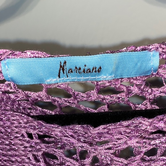 Vintage Marciano Purple and Diamonds Knit Poncho - Picture 13 of 17